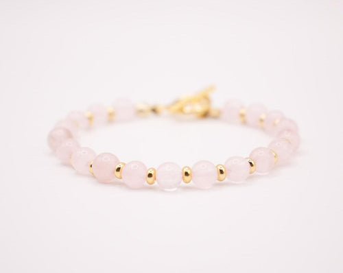 CIRCÉ | Rose Quartz and 18-carat gold-plated stainless steel bracelet